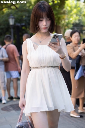 街拍作品 甜美气质白色裙装[114P824M]